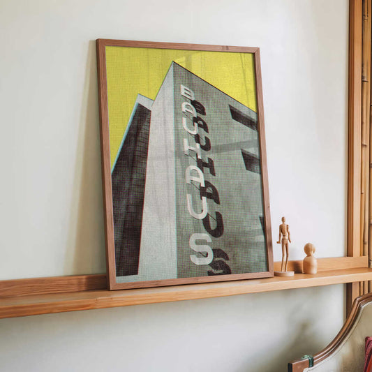 Bauhaus Dessau architecture in vintage magazine style by Rosana Laiz Blursbyai