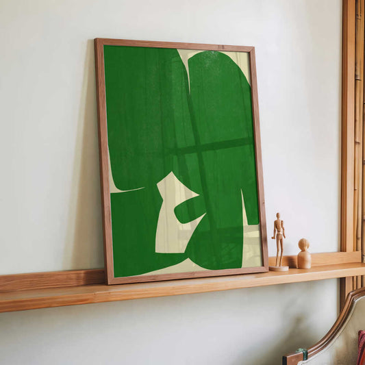 Großer abstrakter Ausschnitt in Grün von Little Dean