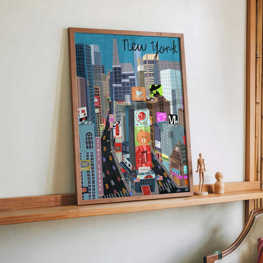 Times Square, New York Illustration by Artist Carla Daly by Carla Daly