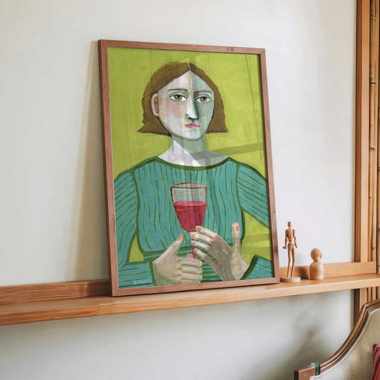 Lady with Red Wine by Sharyn Bursic