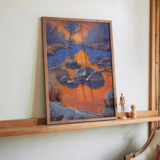 Sonnenuntergang über einem ruhigen Fluss von Cody DeLong