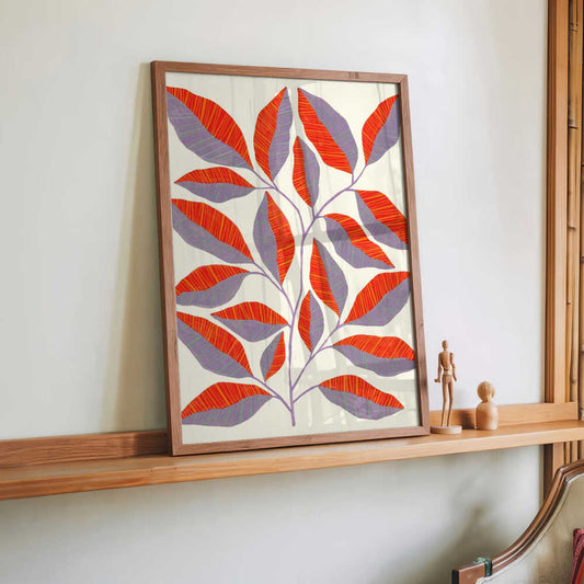 Striped Leaves Branch by Susan Black