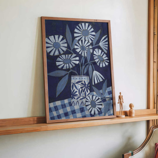 Stylized Flowers In A Decorative Vase by Susan Black