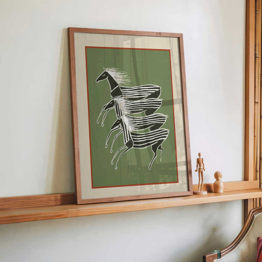 Horses In Stripes by City Art