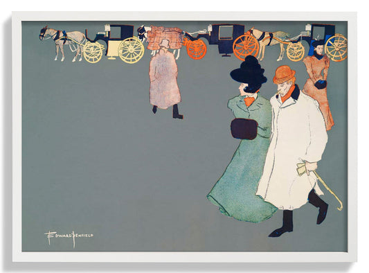 Mann und Frau auf der Straße von Edward Penfield