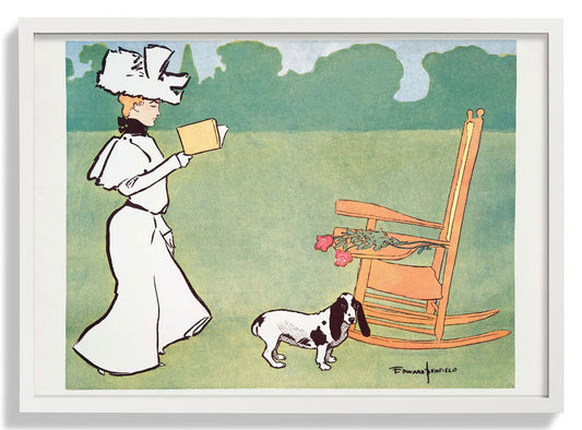 Lesende Frau im Garten von Edward Penfield