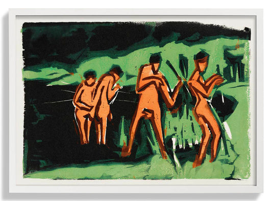 Bathers Throwing Reeds by Ernst Kirchner