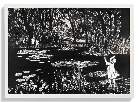 Seerosenteich Zeichnung von Henry Lyman