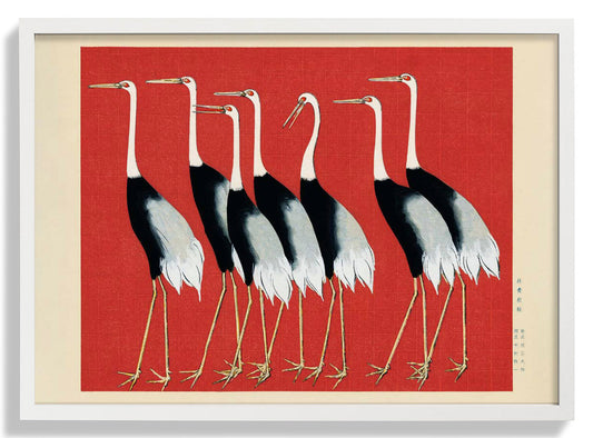 7 Vögel von Korin in Rot