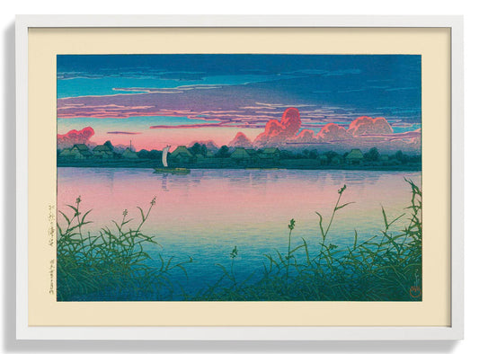 Frühherbst in Urayasu Kunstdruck von Hasui