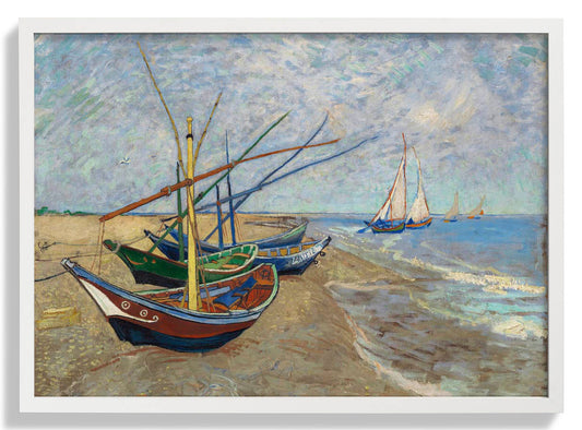 Fischerboote am Strand von Saintes-Maries von Van Gogh