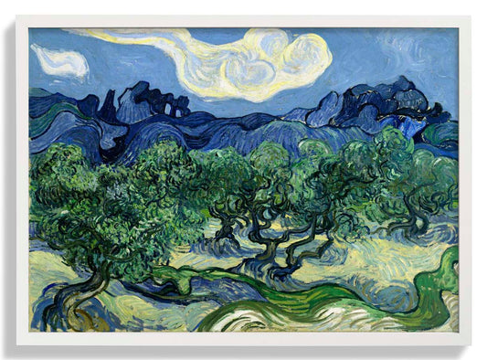 Olivenbäume mit den Alpillen im Hintergrund von Van Gogh