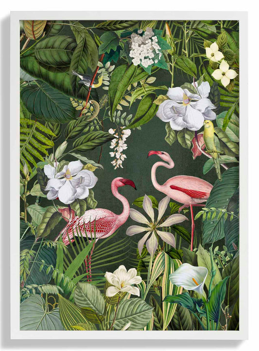 Tropical Flamingo Jungle 2 by Andrea Haase