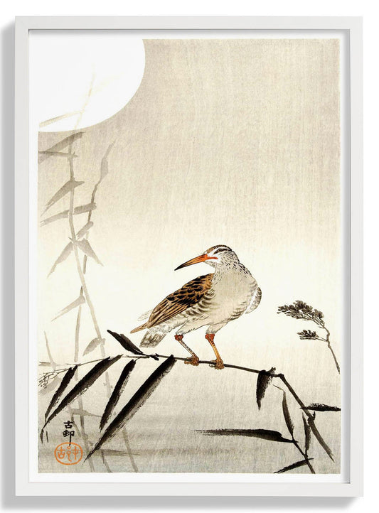 Black Horseman on Bamboo by Ohara Koson