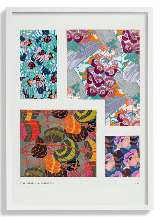 Colorful Vintage Art Deco Pattern, Variation 10 by Édouard Bénédictus