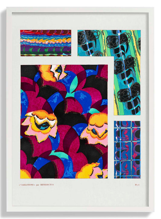 Colorful Vintage Art Deco Pattern, Variation 13 by Édouard Bénédictus