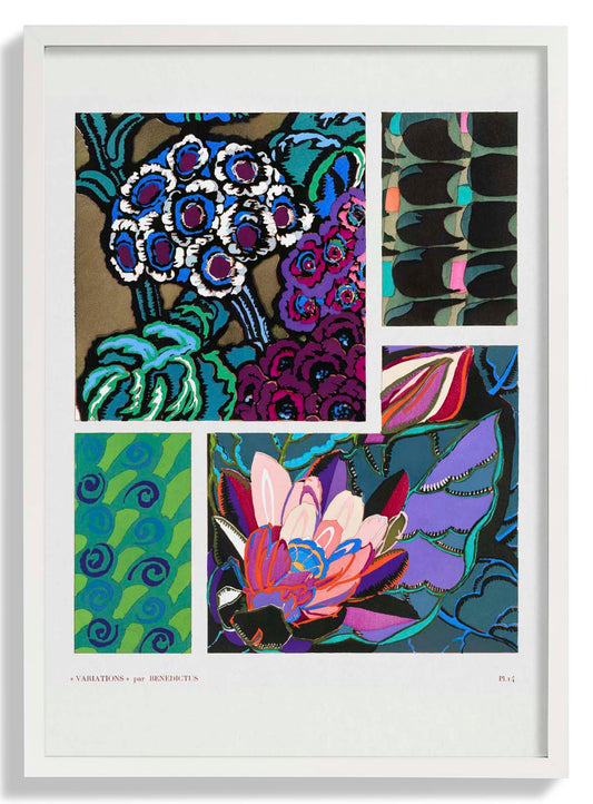 Vintage Floral Art Deco Pattern, Variation 14 by Édouard Bénédictus