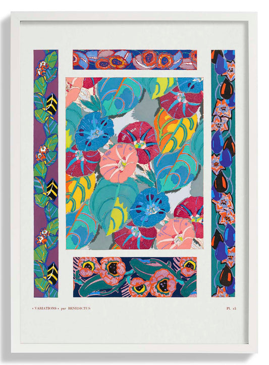 Vintage Floral Art Deco Pattern, Variation 15 by Édouard Bénédictus
