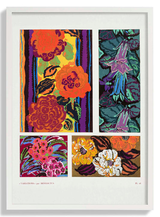Vintage Floral Art Deco Pattern, Variation 16 by Édouard Bénédictus