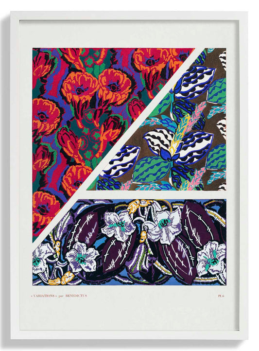 Vintage Geometric Floral Art Deco Pattern, Variation 6 by Édouard Bénédictus