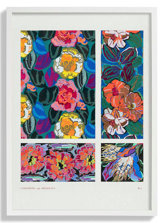 Vintage Geometric Floral Art Deco Pattern, Variation 8 by Édouard Bénédictus