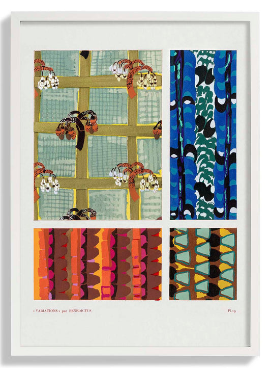 Vintage Geometric Floral Art Deco Pattern, Variation 19 by Édouard Bénédictus