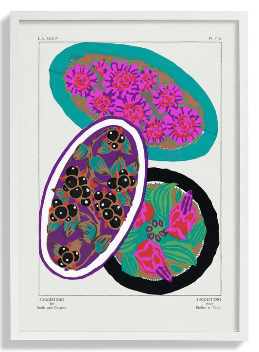 Vintage Flower Patterns Plate Nr 17 by E.A. Séguy