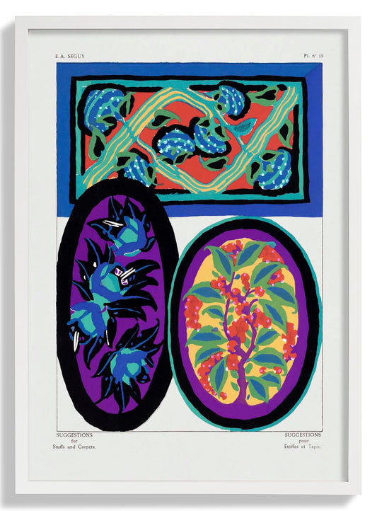 Vintage Flower Patterns Plate Nr 13 by E.A. Séguy