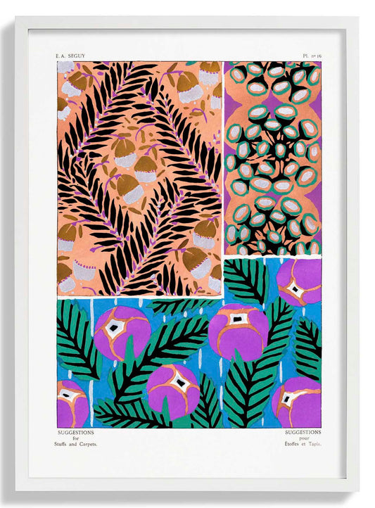 Vintage Flower Patterns Plate Nr 16 by E.A. Séguy