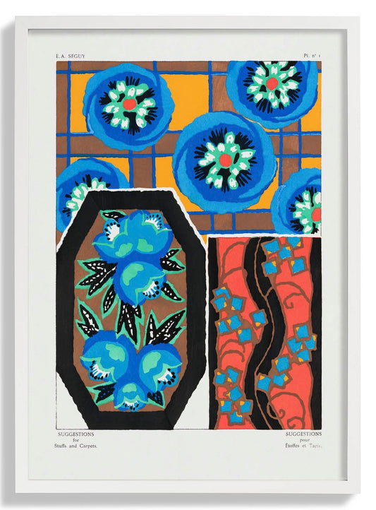 Vintage Flower Patterns Plate Nr 01 by E.A. Séguy