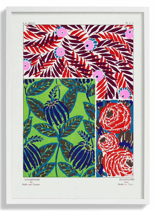 Vintage Flower Patterns Plate Nr 10 by E.A. Séguy