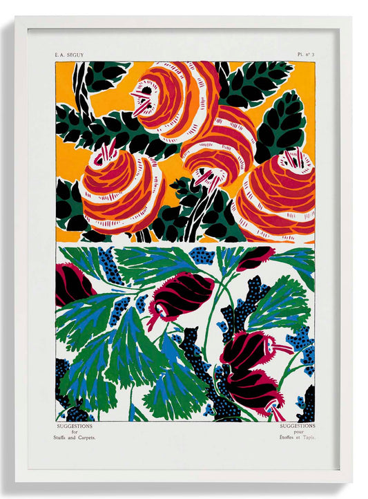 Vintage Flower Patterns Plate Nr 03 by E.A. Séguy