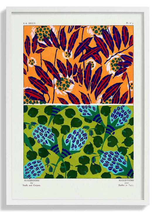 Vintage Flower Patterns Plate Nr 09 by E.A. Séguy