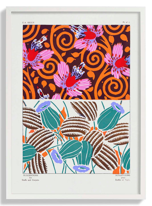 Vintage Flower Patterns Plate Nr 06 by E.A. Séguy