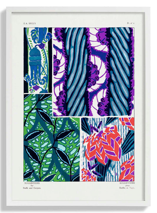 Vintage Flower Patterns Plate Nr 04 by E.A. Séguy