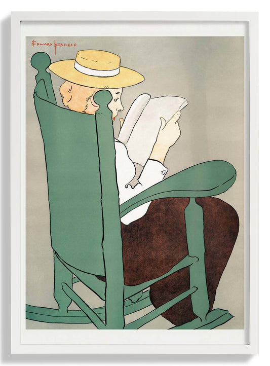 Woman Reading in a Rocking Chair by Edward Penfield