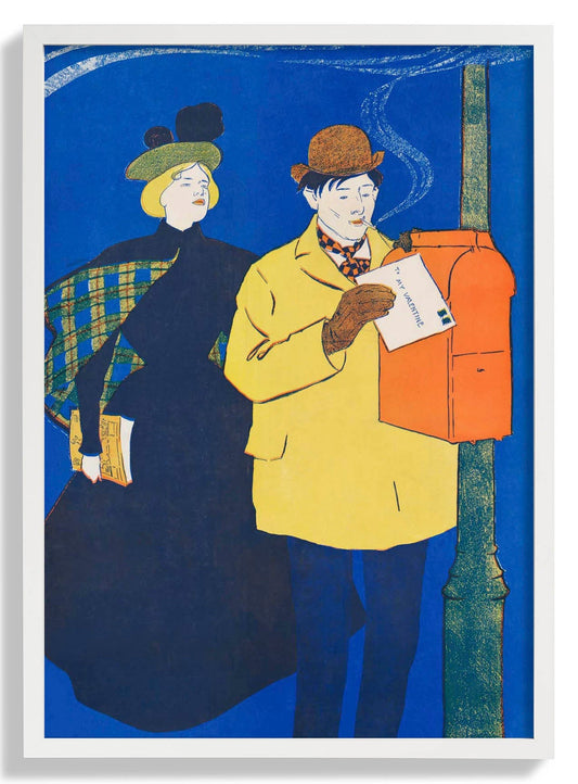 Man and Woman Sending Letter by Edward Penfield