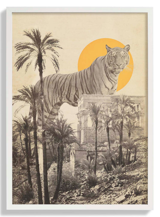 Riesiger Tiger in Ruinen von Florent Bodart