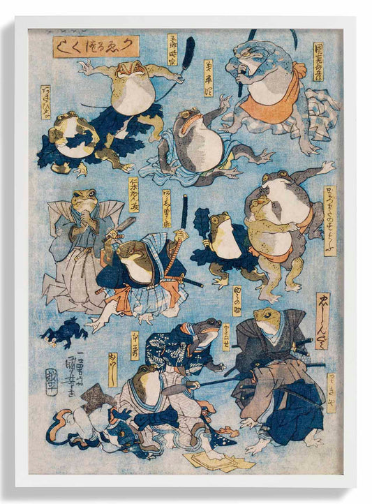 Samurai Frösche von Utagawa Kuniyoshi Poster