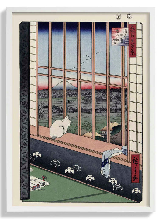 Prozession zum Torinomachi-Fest in den Reisfeldern von Asakusa von Hiroshige