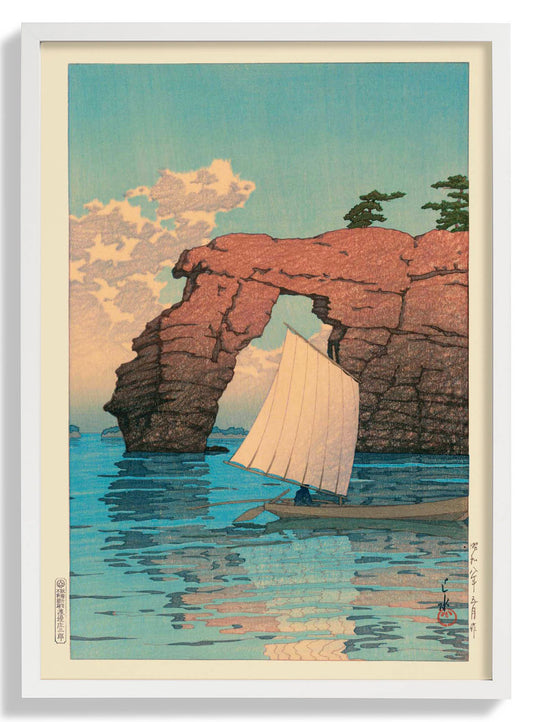 Zaimoku Island in Matsushima by Hasui