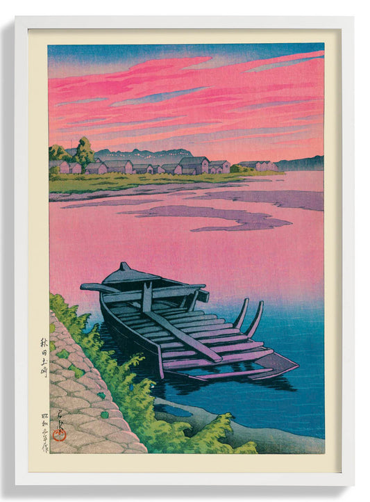 Akita Tsuchizaki by Hasui