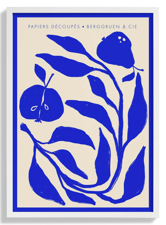 Apples Pears Blue Papiers Découpés Art Exhibition