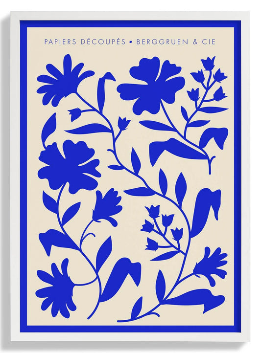 Wild Flowers Blue Papiers Découpés Art Exhibition