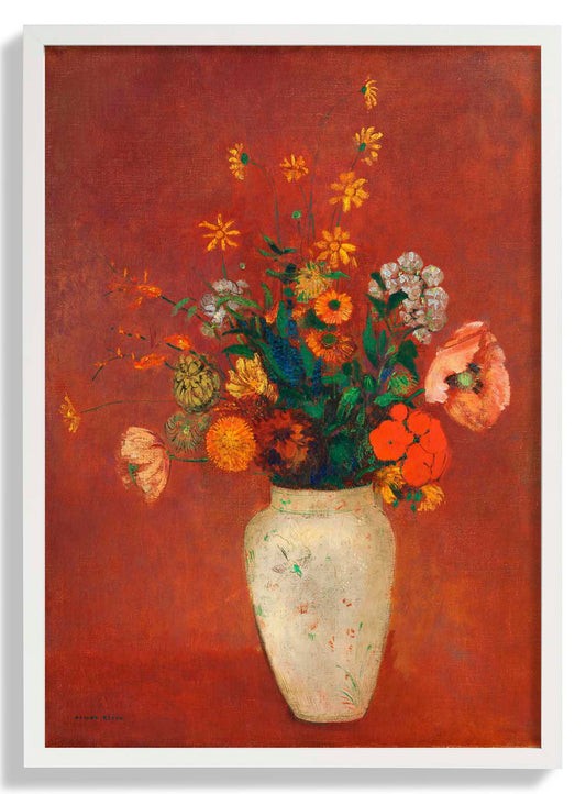 Bouquet in a Chinese Vase Painting by Odilon Redon