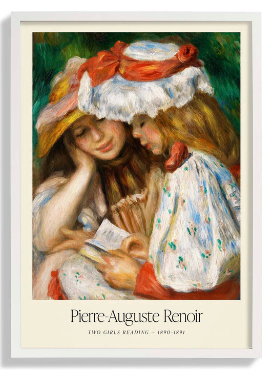 Two Girls Reading Art Exhibition by Pierre A. Renoir