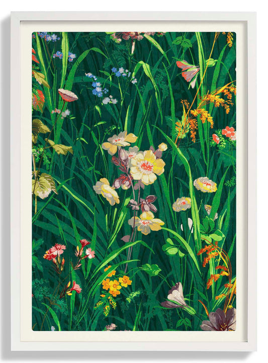 William Morris Grass with Lavender Yellow and Pink