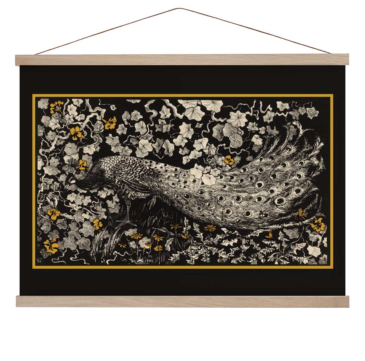 Vintage Schwarzer Pfau