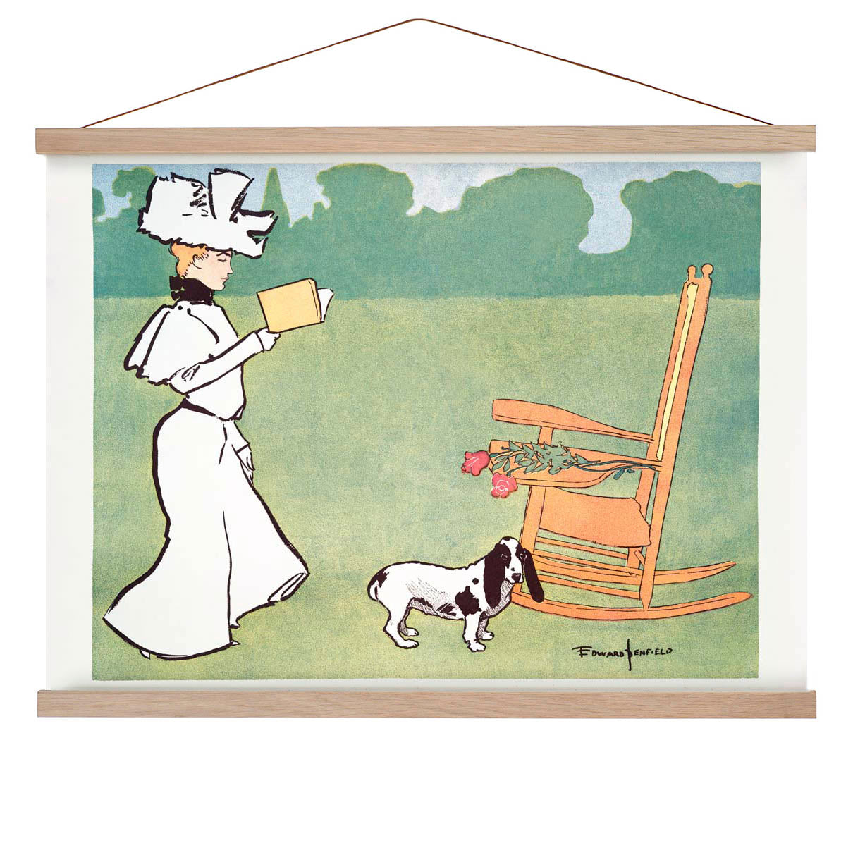 Lesende Frau im Garten von Edward Penfield