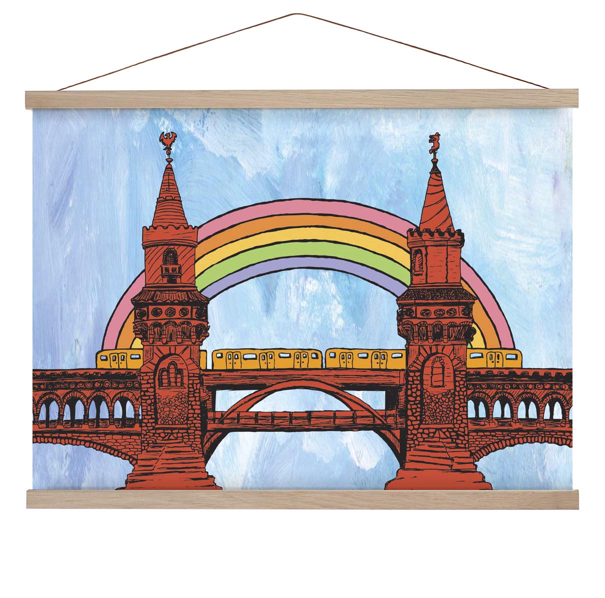 Berlin Regenbogen Oberbaumbrücke von Kaitlyn Parker